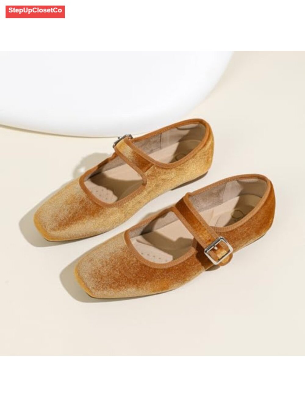 Bebxufa Women's Square Toe Mary Jane Ballet Flats Faux Leather Slip On Work - Picture 3 of 6